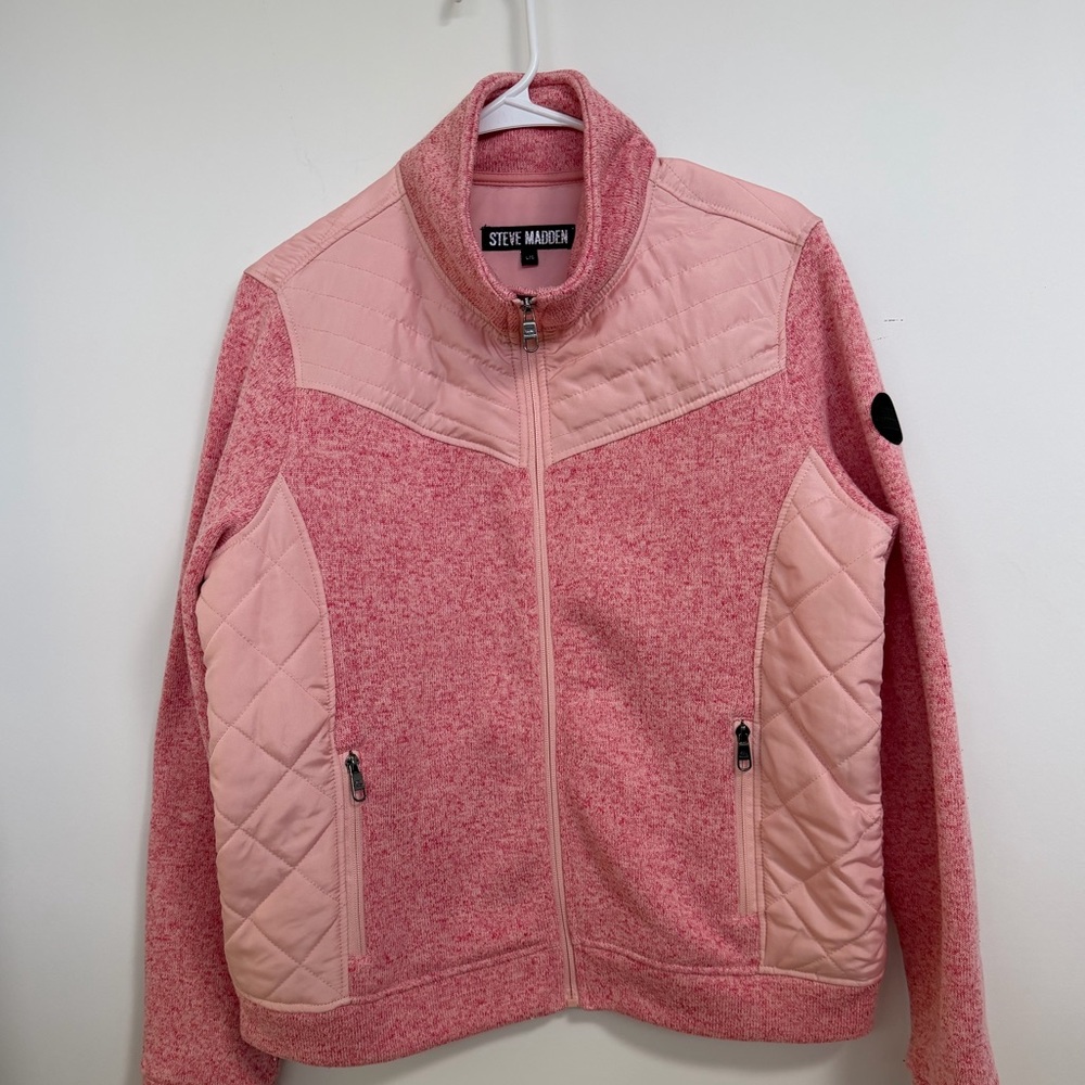 Steve Madden Women's Pink Fleece and Quilt Jacket